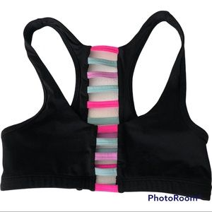 Pink Victoria’s Secret black cut out sports bra